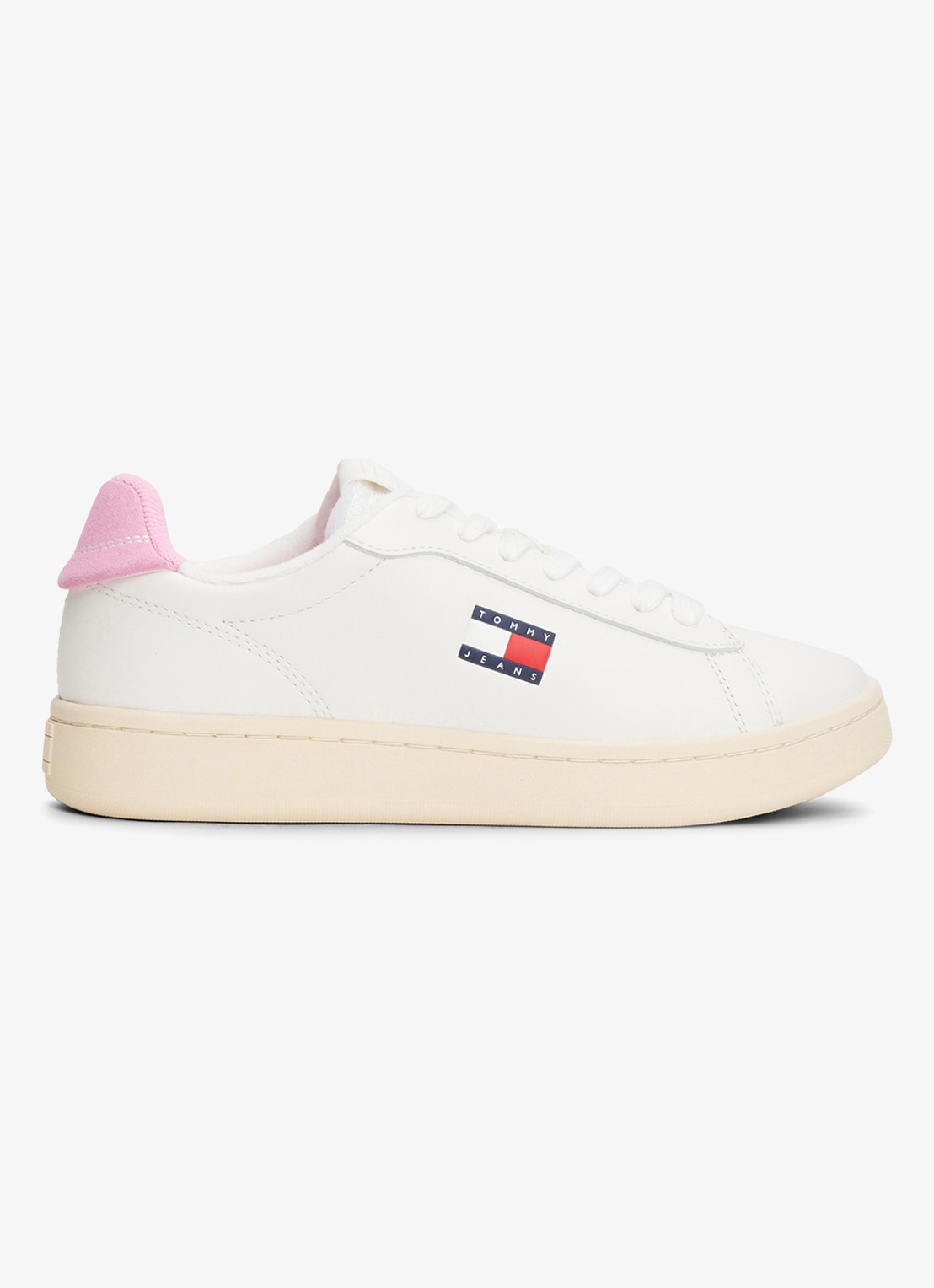 Tommy Hilfiger Sneaker van leer met logo - detail 2 roze