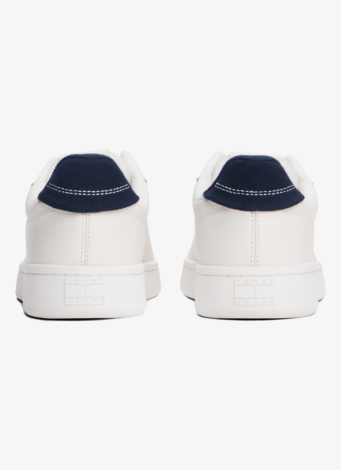 Tommy Hilfiger Sneaker van leer met logo - achterkant donkerblauw