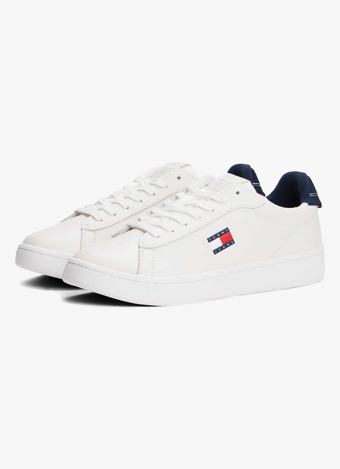 Tommy Hilfiger Sneaker van leer met logo - detail 2 donkerblauw