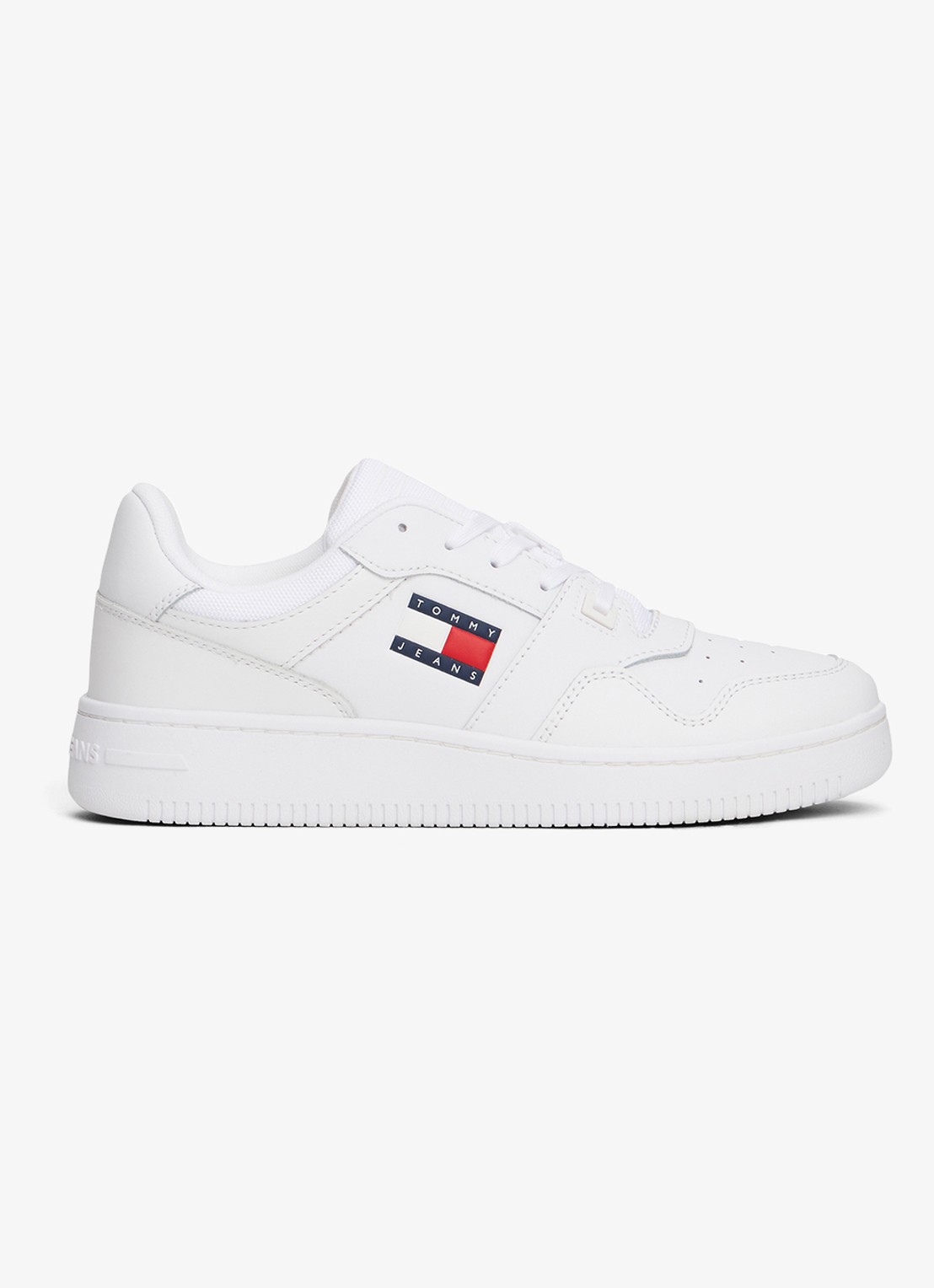 Tommy Hilfiger Sneaker van leer met logo - detail wit