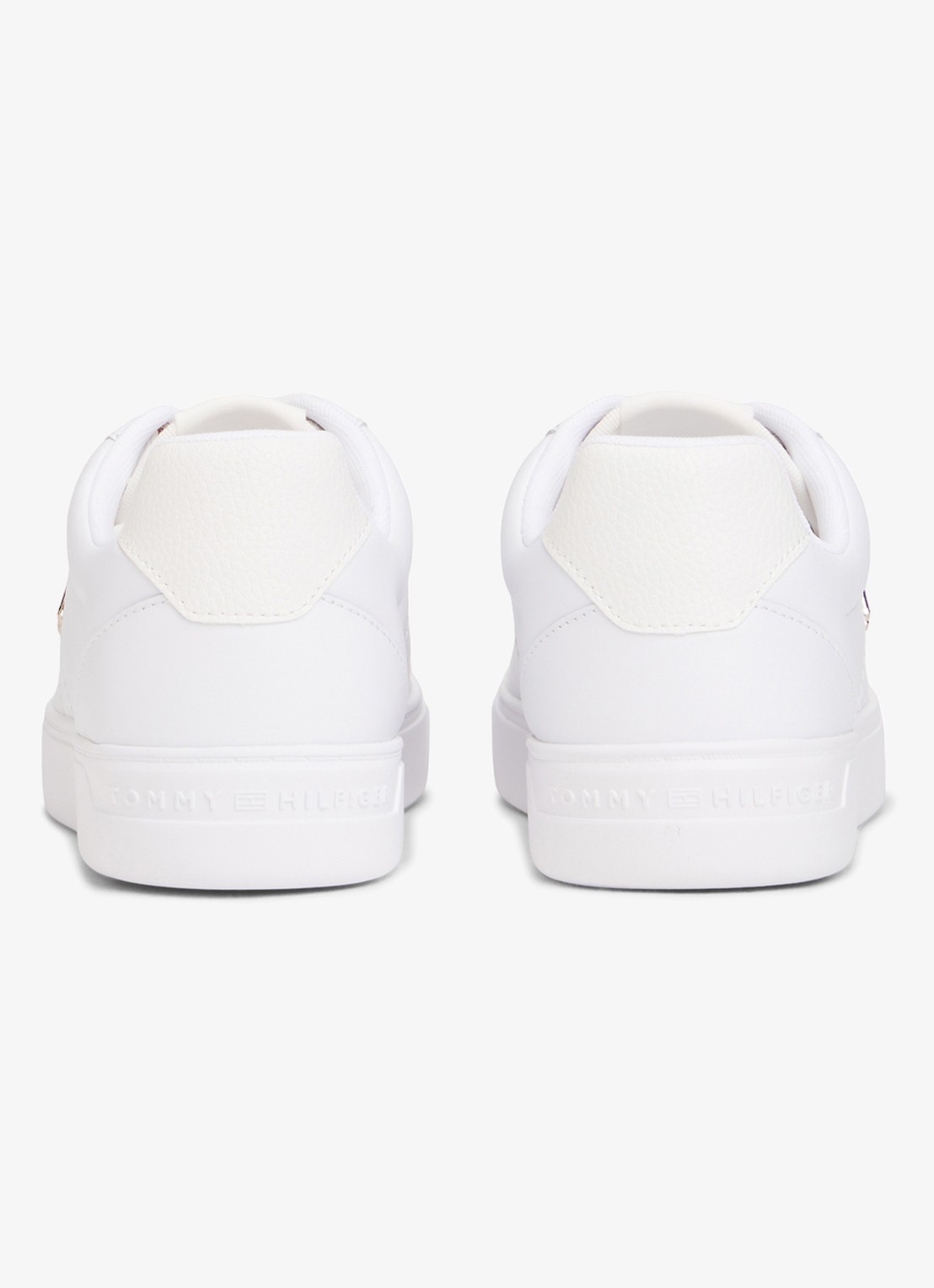 Tommy Hilfiger Sneaker van leer met logo - achterkant 5 wit