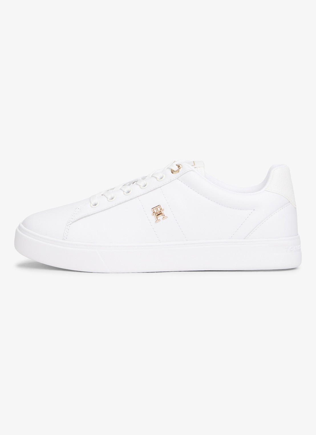 Tommy Hilfiger Sneaker van leer met logo - detail wit