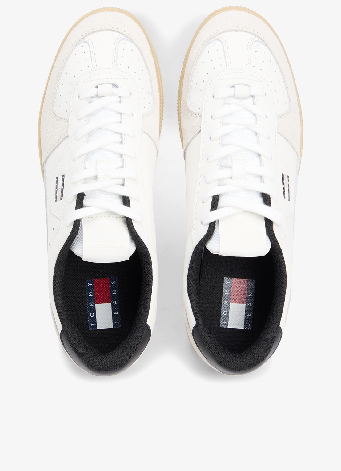 Tommy Hilfiger Sneaker van leer met logo - detail 2 gebroken wit