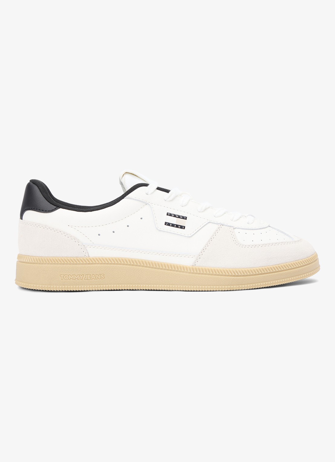 Tommy Hilfiger Sneaker van leer met logo - detail 3 gebroken wit