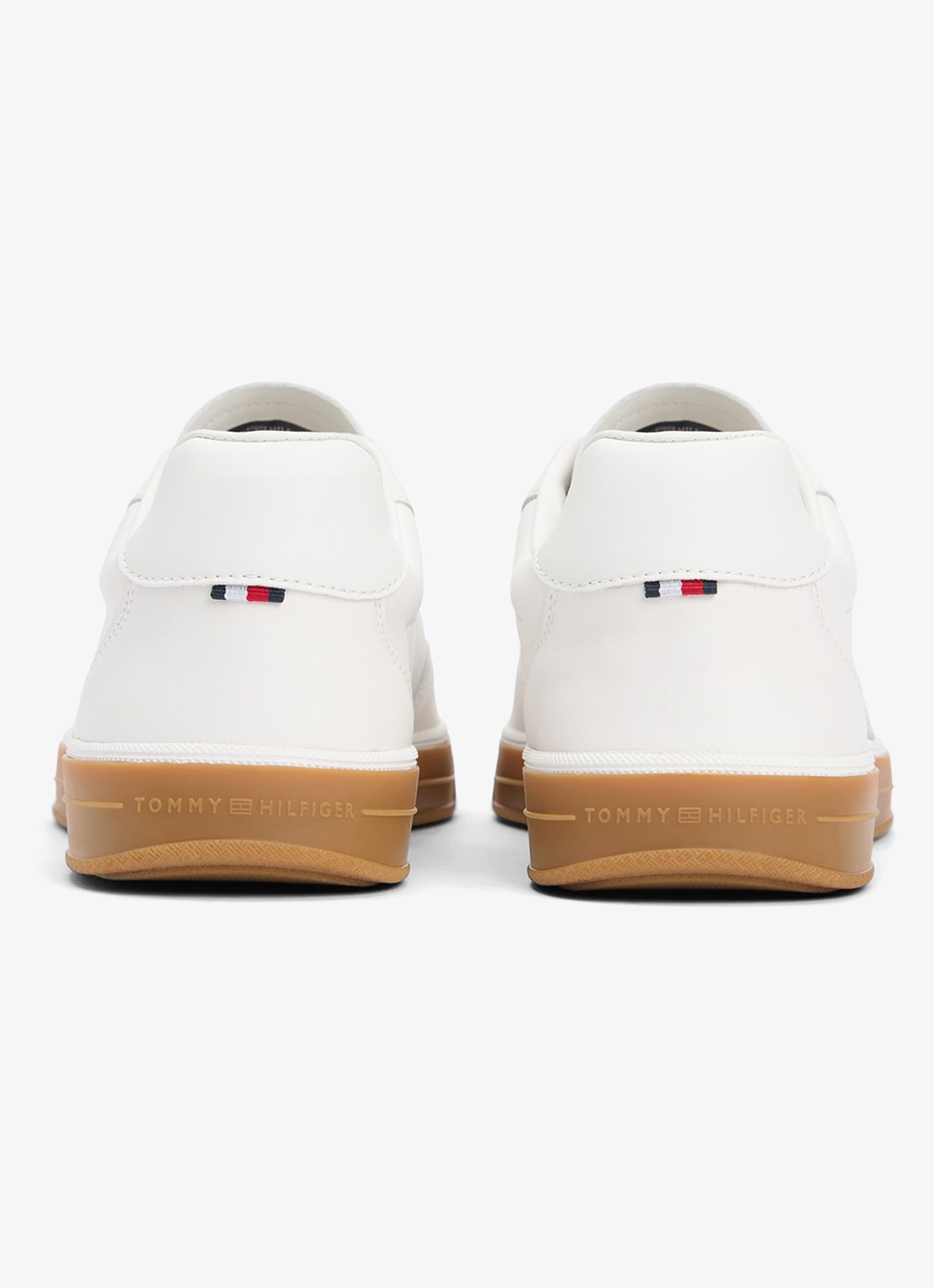 Tommy Hilfiger Sneaker van leer met logo - detail wit