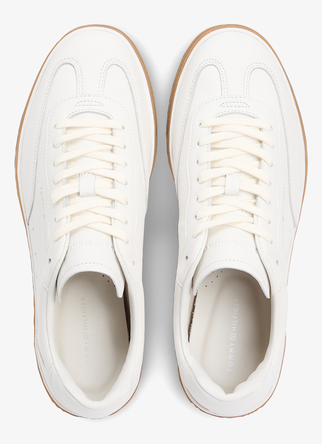 Tommy Hilfiger Sneaker van leer met logo - detail 2 wit