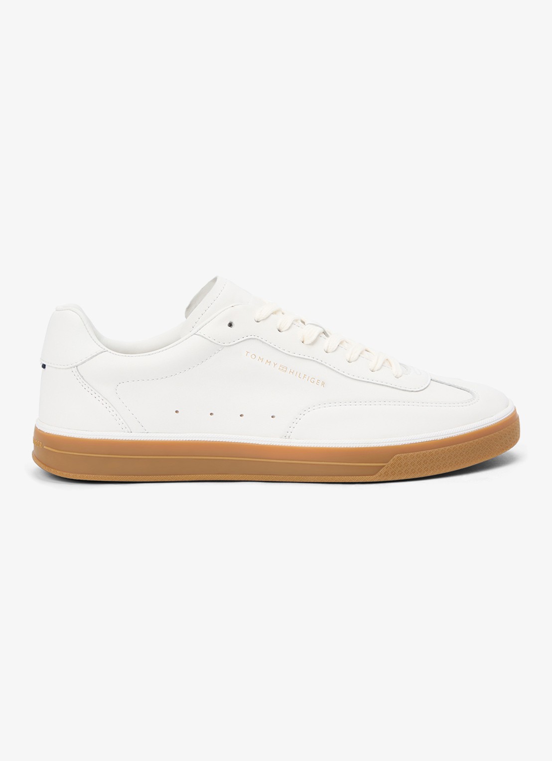 Tommy Hilfiger Sneaker van leer met logo - detail 3 wit