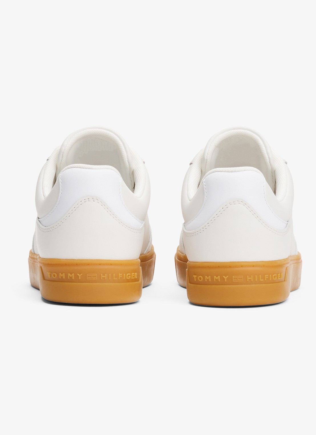 Tommy Hilfiger Sneaker van leer - achterkant 4 beige