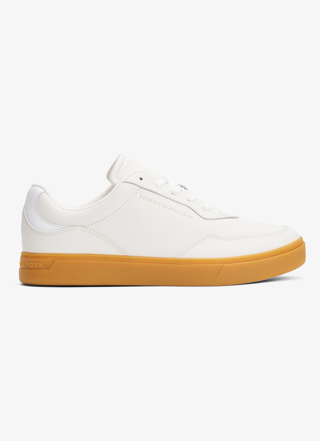 Tommy Hilfiger Sneaker van leer - voorkant beige