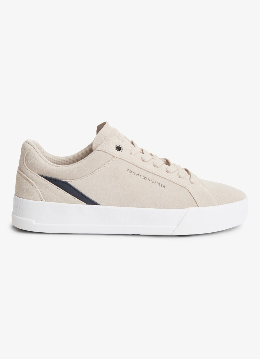 Tommy Hilfiger Sneaker van leer - voorkant beige