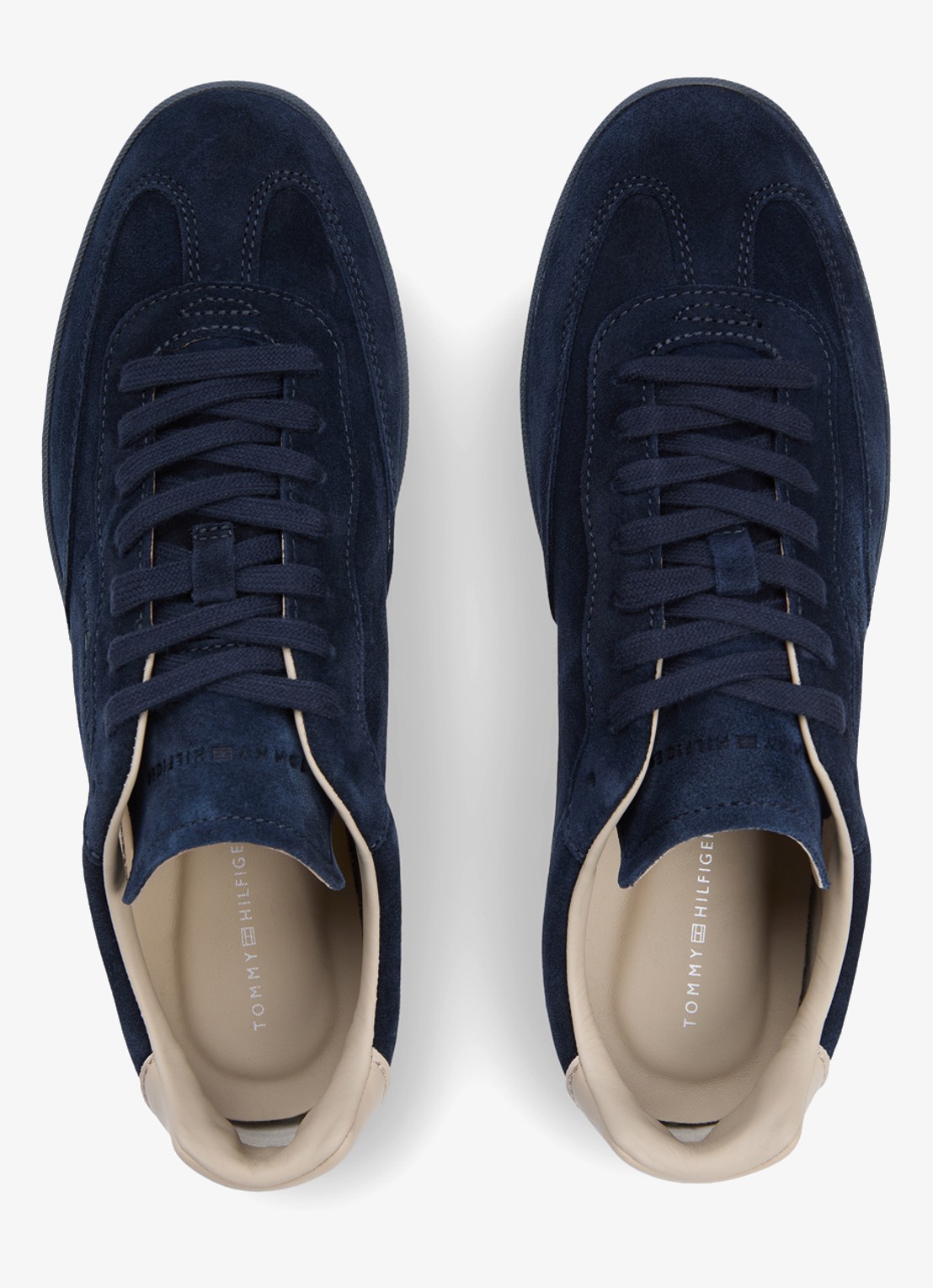 Tommy Hilfiger Sneaker van suède met logo - detail 4 donkerblauw
