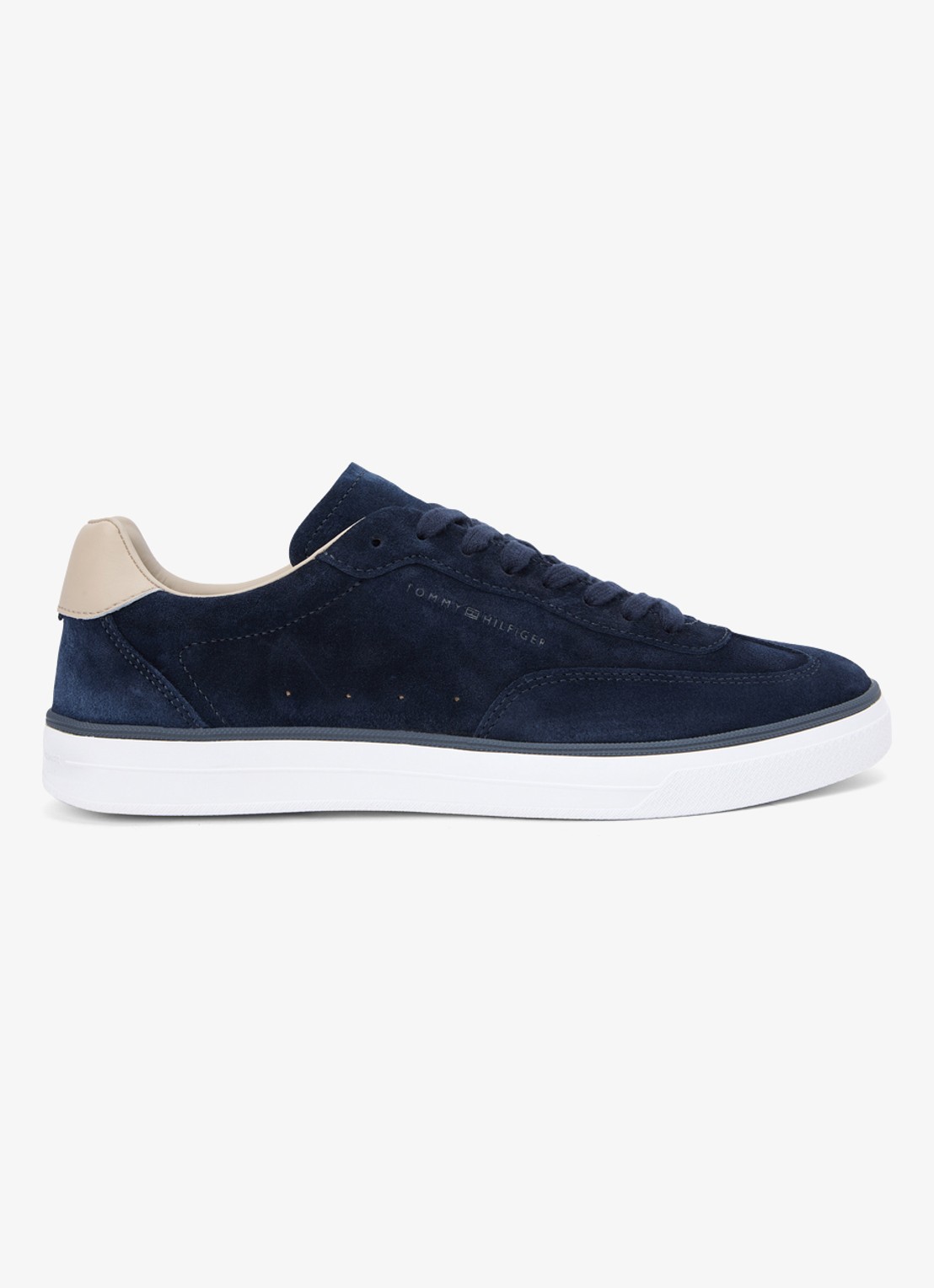 Tommy Hilfiger Sneaker van suède met logo - detail 5 donkerblauw