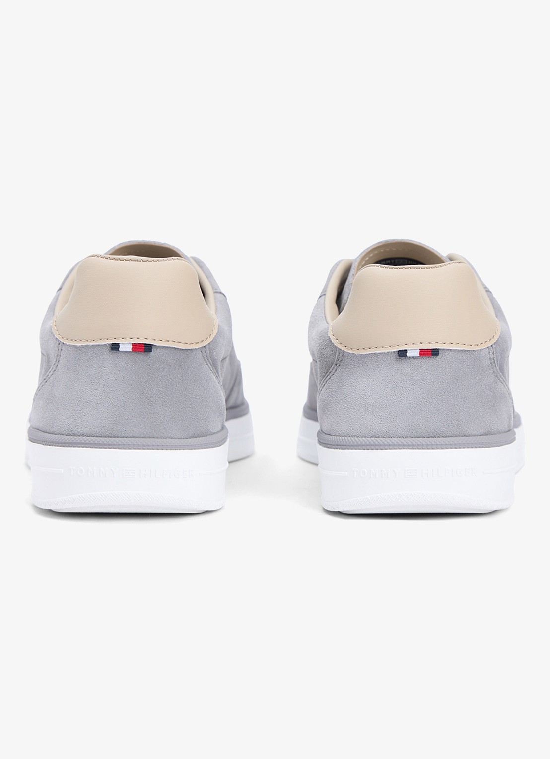 Tommy Hilfiger Sneaker van suède met logo - detail licht grijs