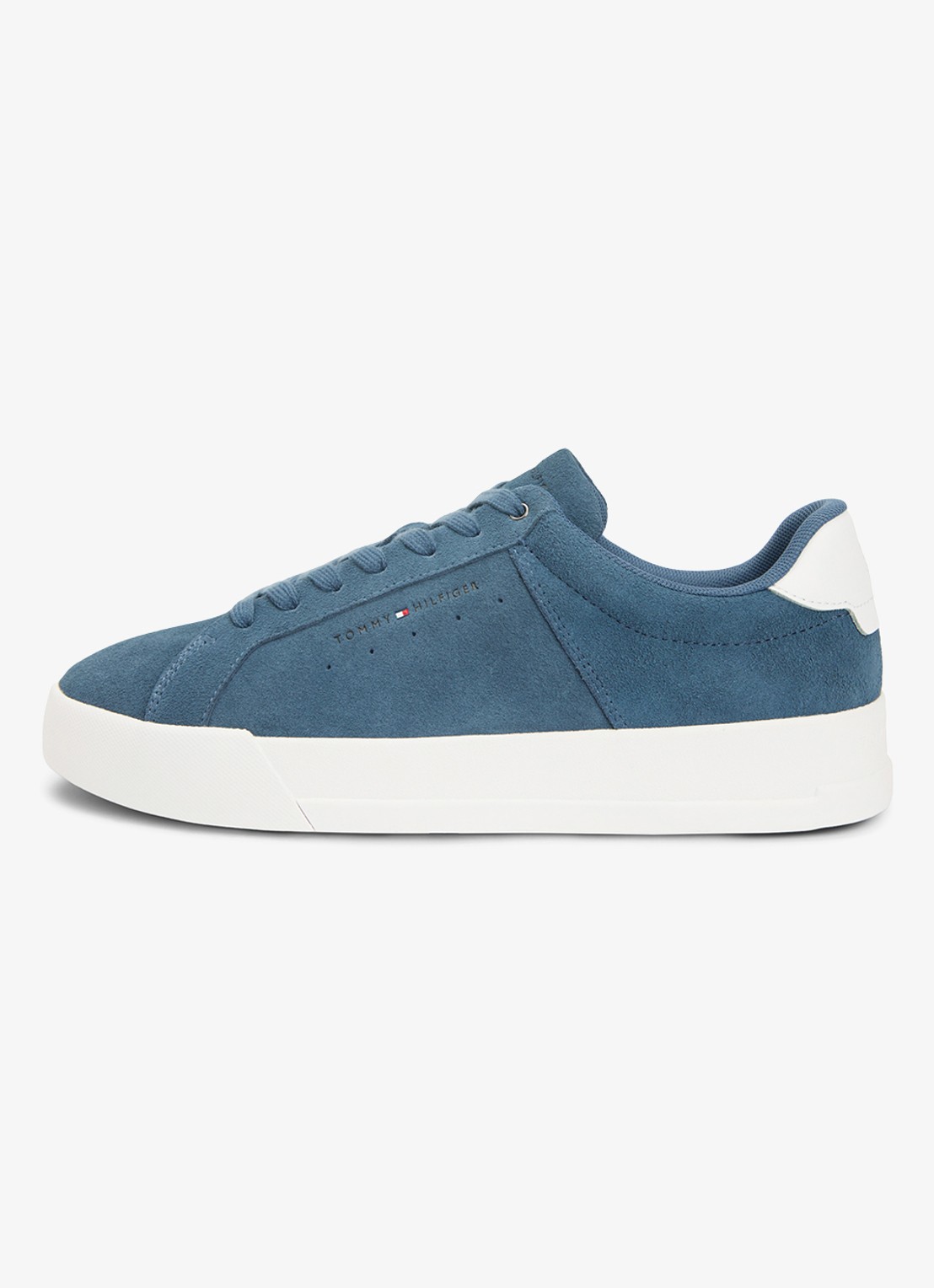 Tommy Hilfiger Sneaker van suède - detail kobaltblauw