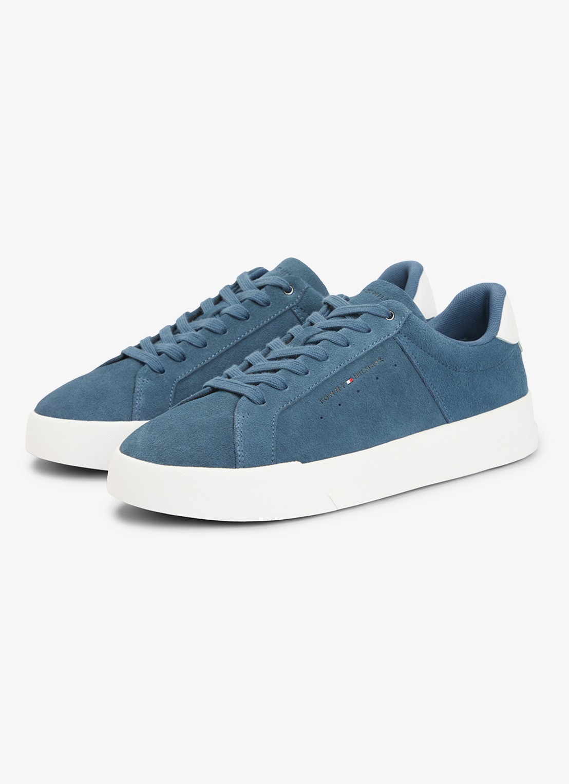 Tommy Hilfiger Sneaker van suède - detail 2 kobaltblauw