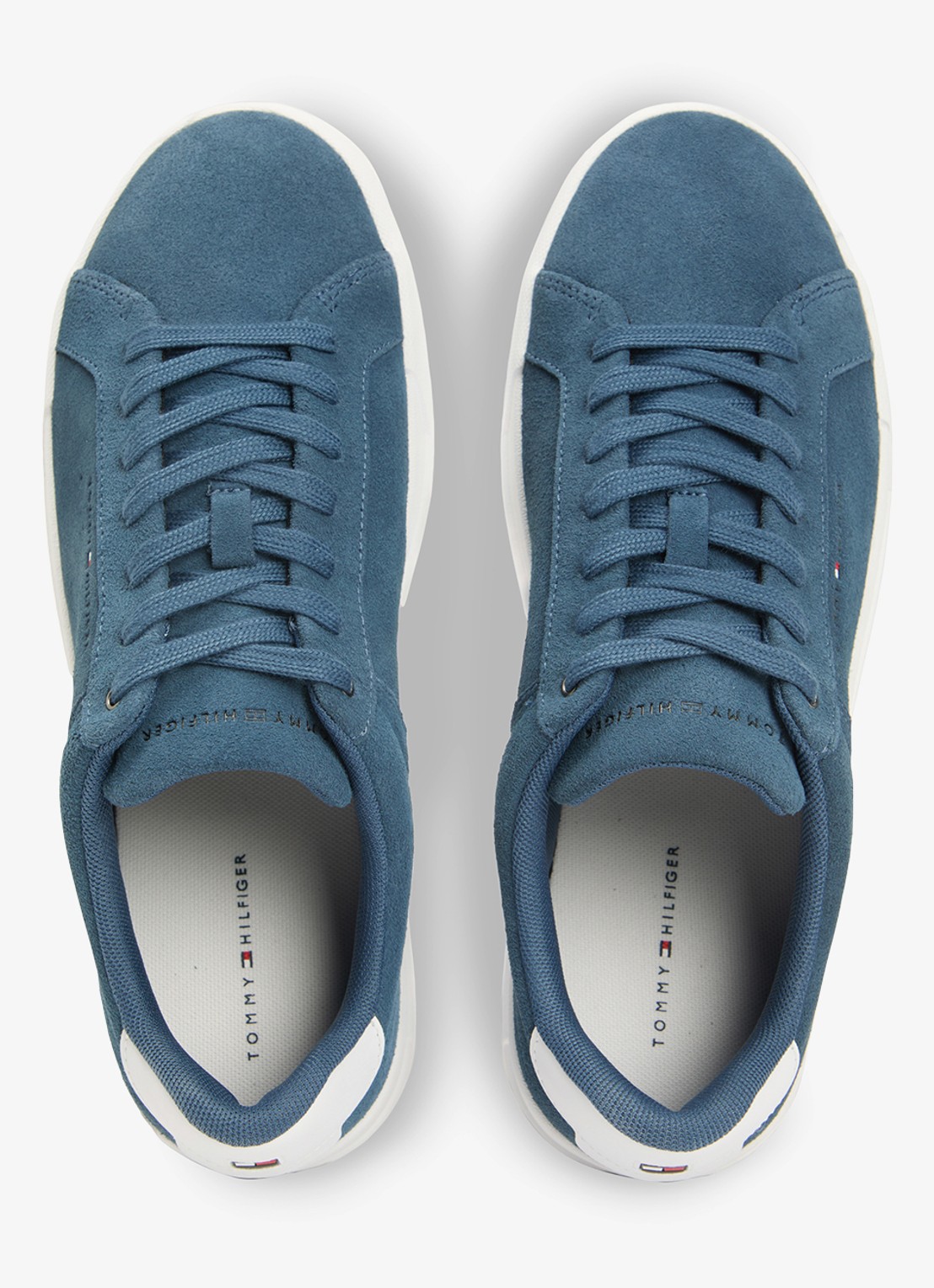 Tommy Hilfiger Sneaker van suède - detail 3 kobaltblauw