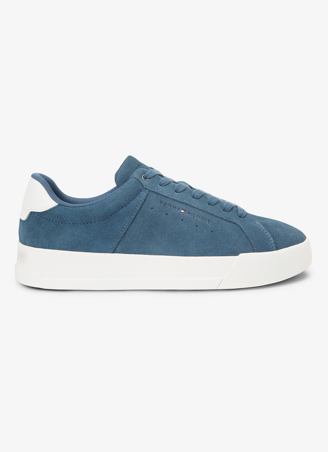 Tommy Hilfiger Sneaker van suède - voorkant 6 kobaltblauw