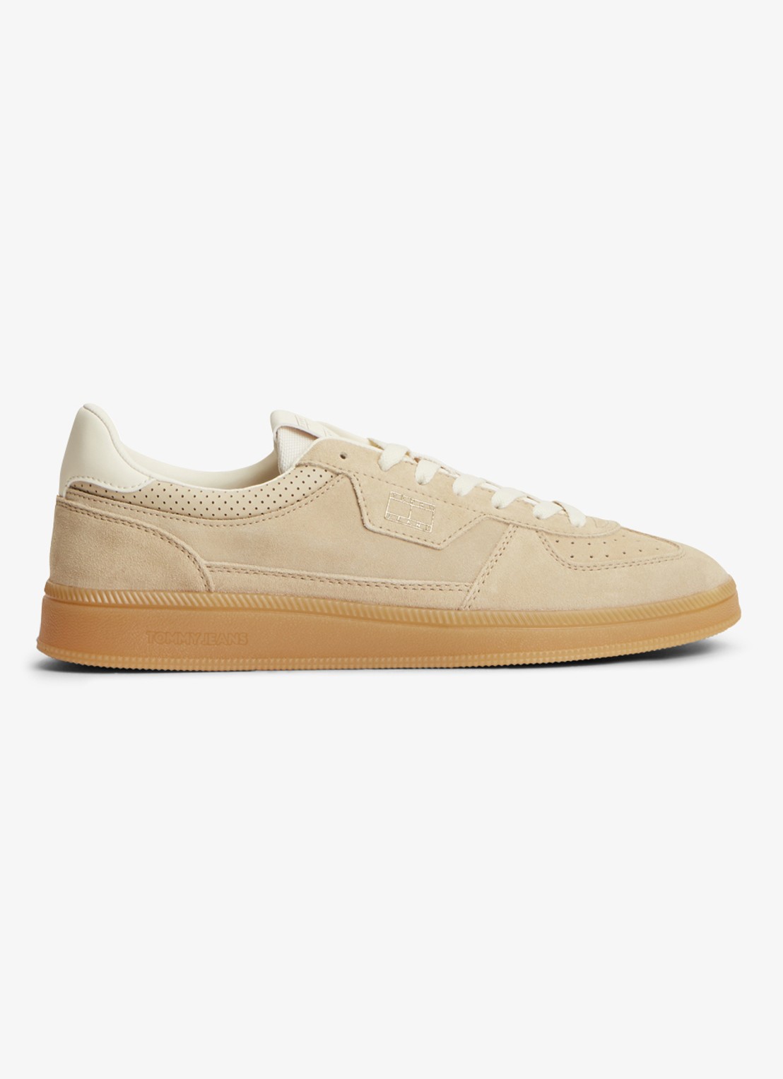 Tommy Hilfiger Sneaker van suède - voorkant 2 beige
