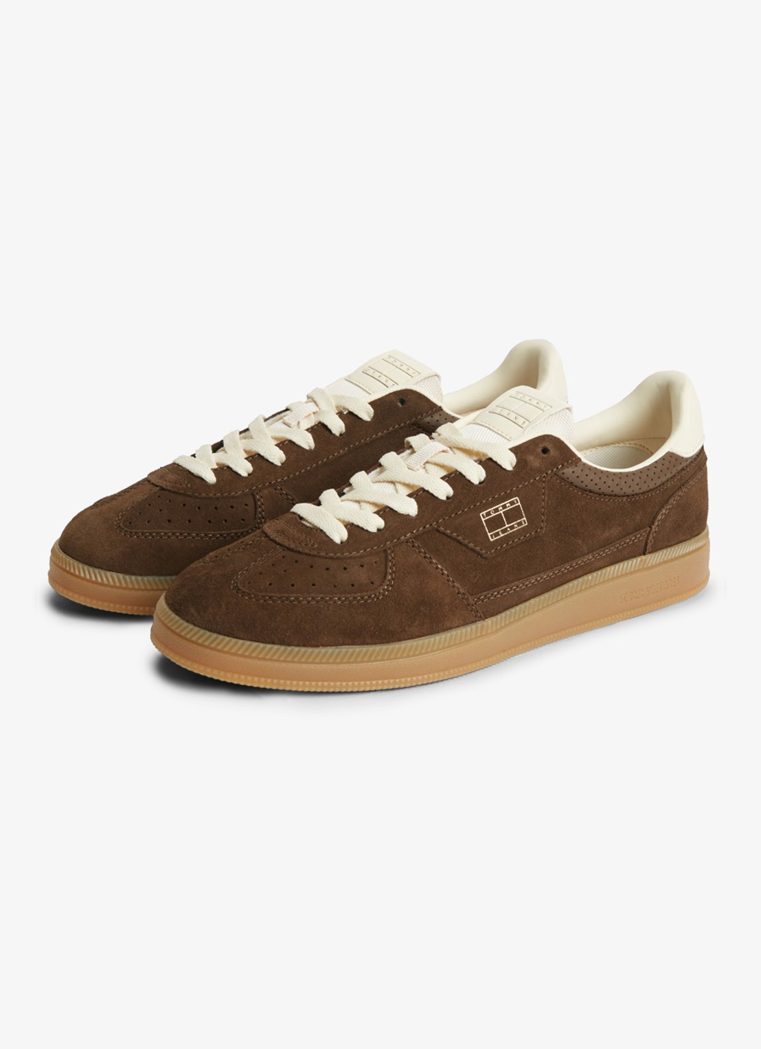 Tommy Hilfiger Sneaker van suède - detail 4 kastanjebruin