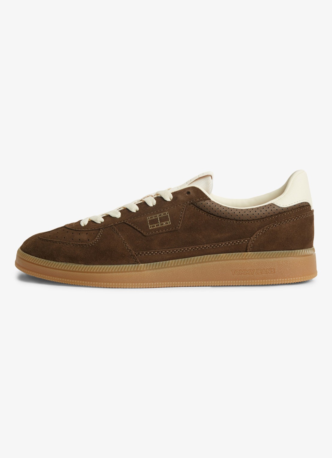 Tommy Hilfiger Sneaker van suède - detail 5 kastanjebruin