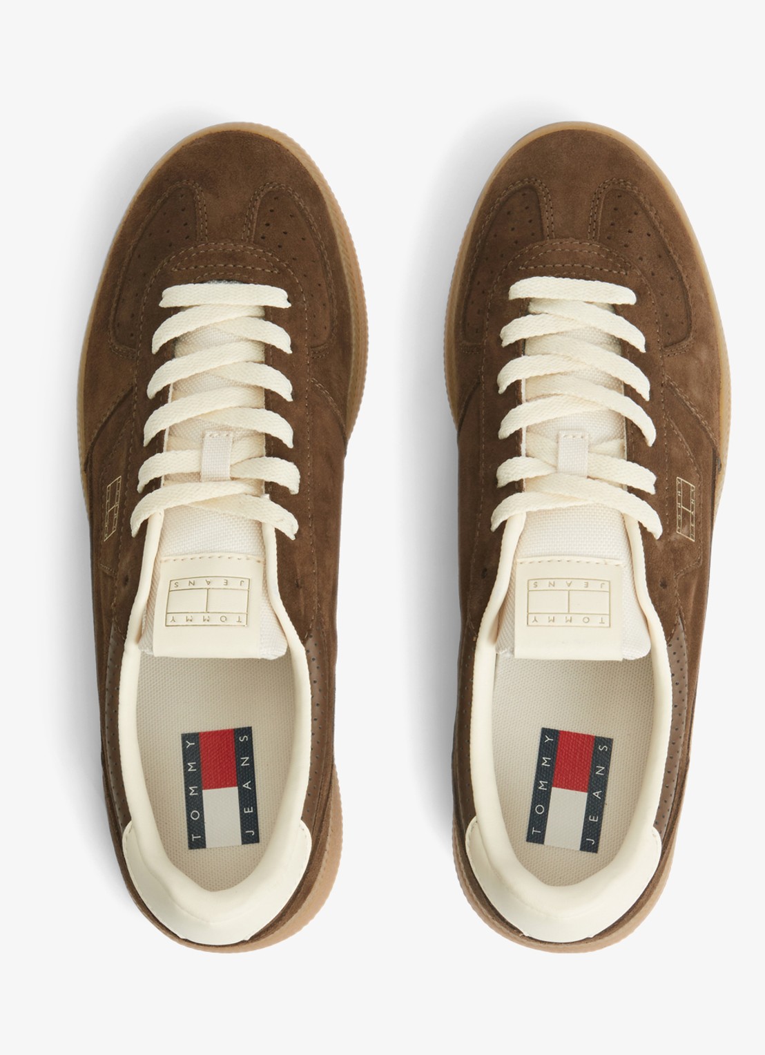 Tommy Hilfiger Sneaker van suède - voorkant 2 kastanjebruin