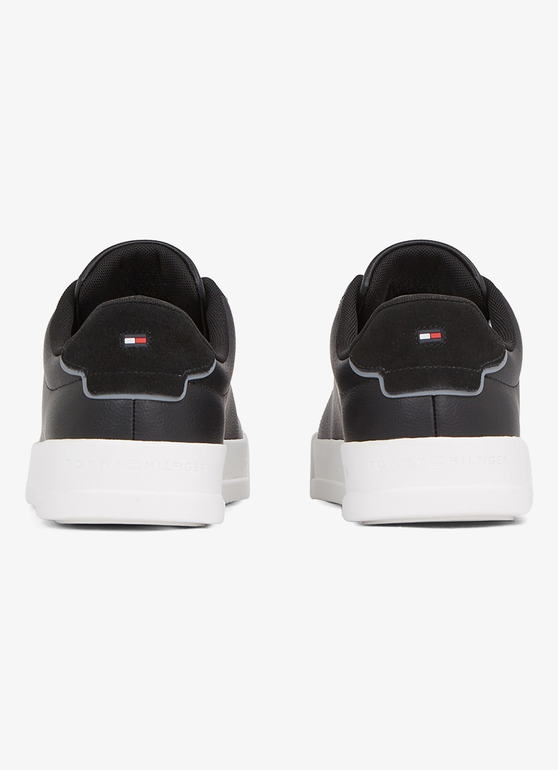 Tommy Hilfiger Sneakers van leer - achterkant zwart