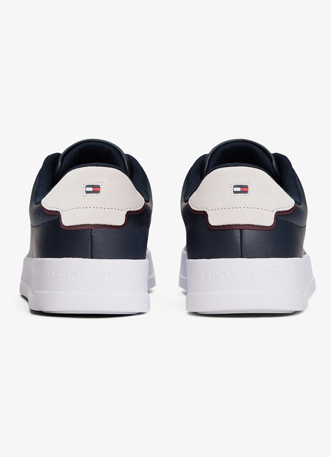 Tommy Hilfiger Sneakers van leer - achterkant 7 donkerblauw