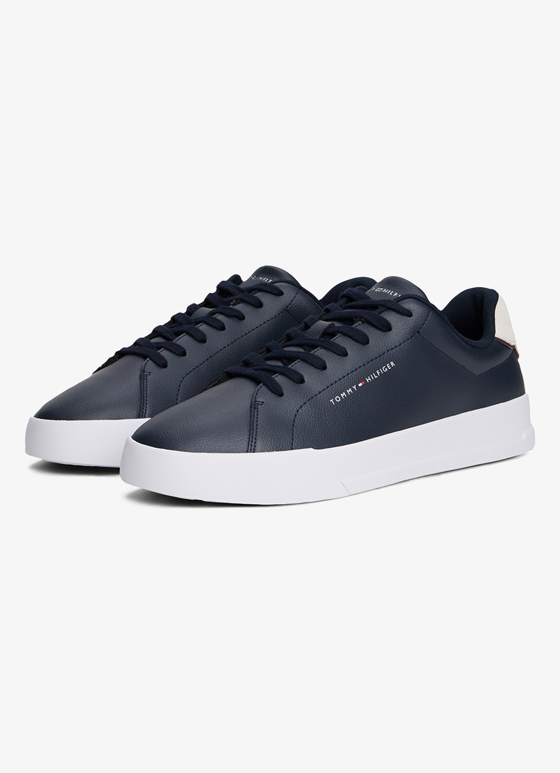 Tommy Hilfiger Sneakers van leer - detail 4 donkerblauw