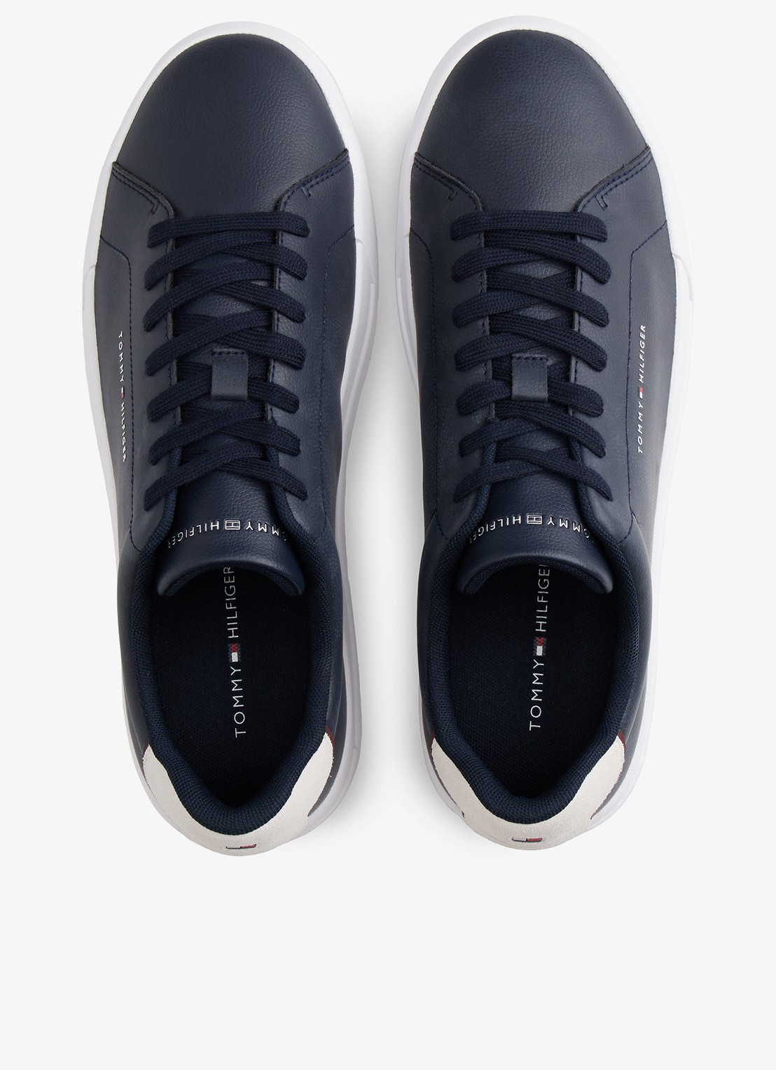 Tommy Hilfiger Sneakers van leer - detail 5 donkerblauw