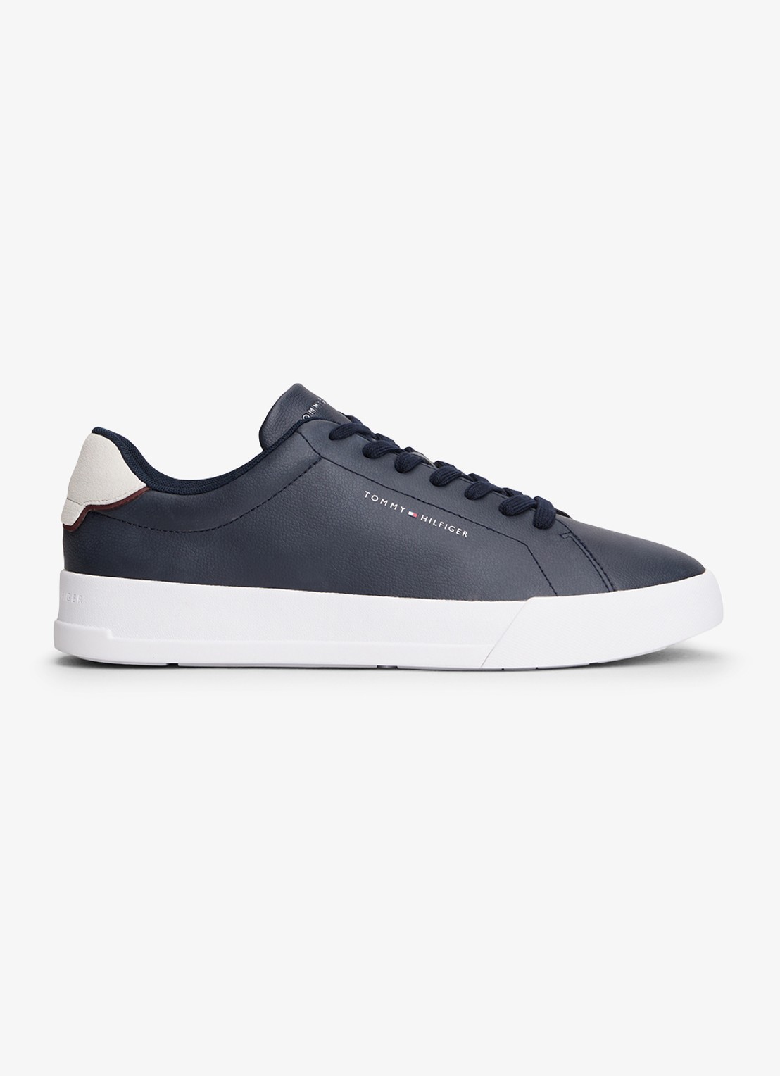 Tommy Hilfiger Sneakers van leer - detail 6 donkerblauw