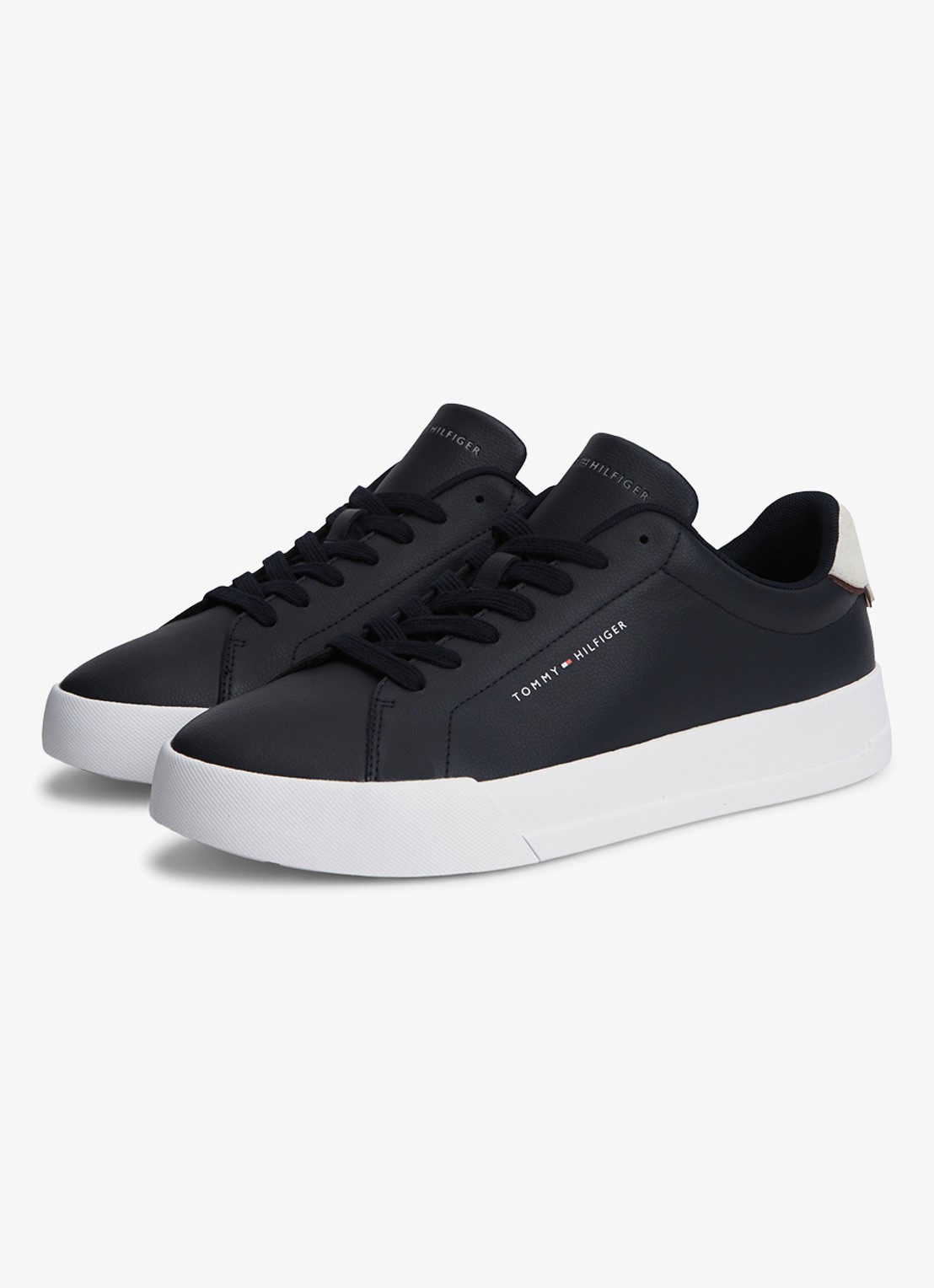 Tommy Hilfiger Sneakers van leer - detail 3 donkerblauw