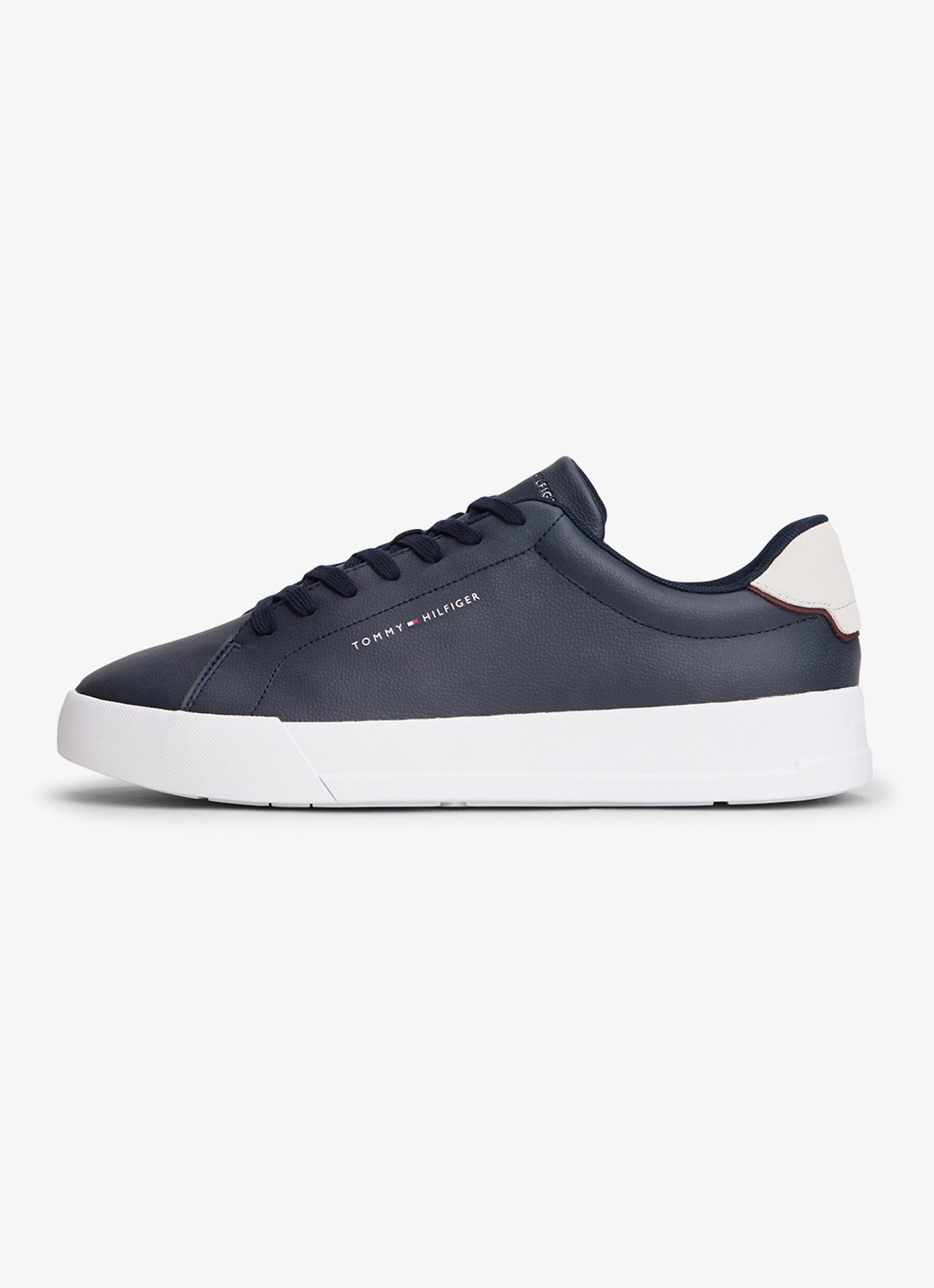 Tommy Hilfiger Sneakers van leer - voorkant donkerblauw