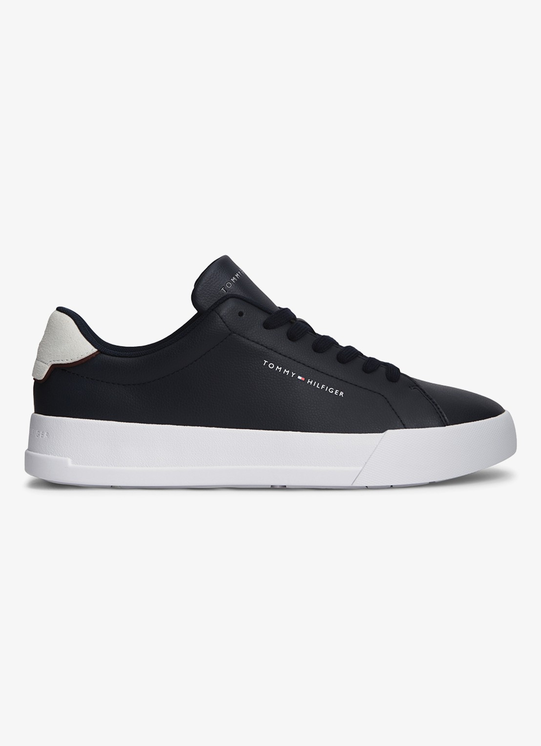 Tommy Hilfiger Sneakers van leer - voorkant 5 donkerblauw