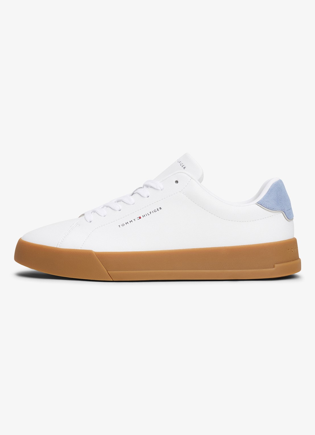 Tommy Hilfiger Sneakers van leer - voorkant 3 wit