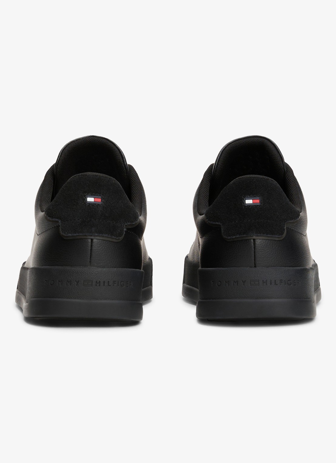 Tommy Hilfiger Sneakers van leer - achterkant diepzwart