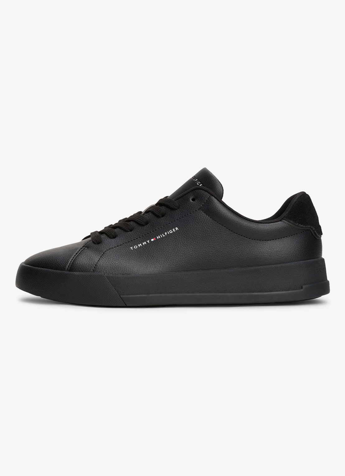Tommy Hilfiger Sneakers van leer - voorkant 2 diepzwart