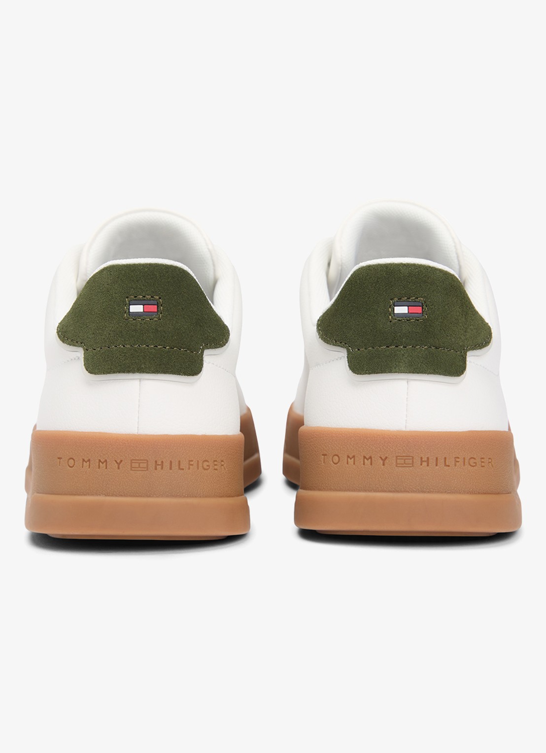 Tommy Hilfiger Sneakers van leer - achterkant ecru-arctic spruce