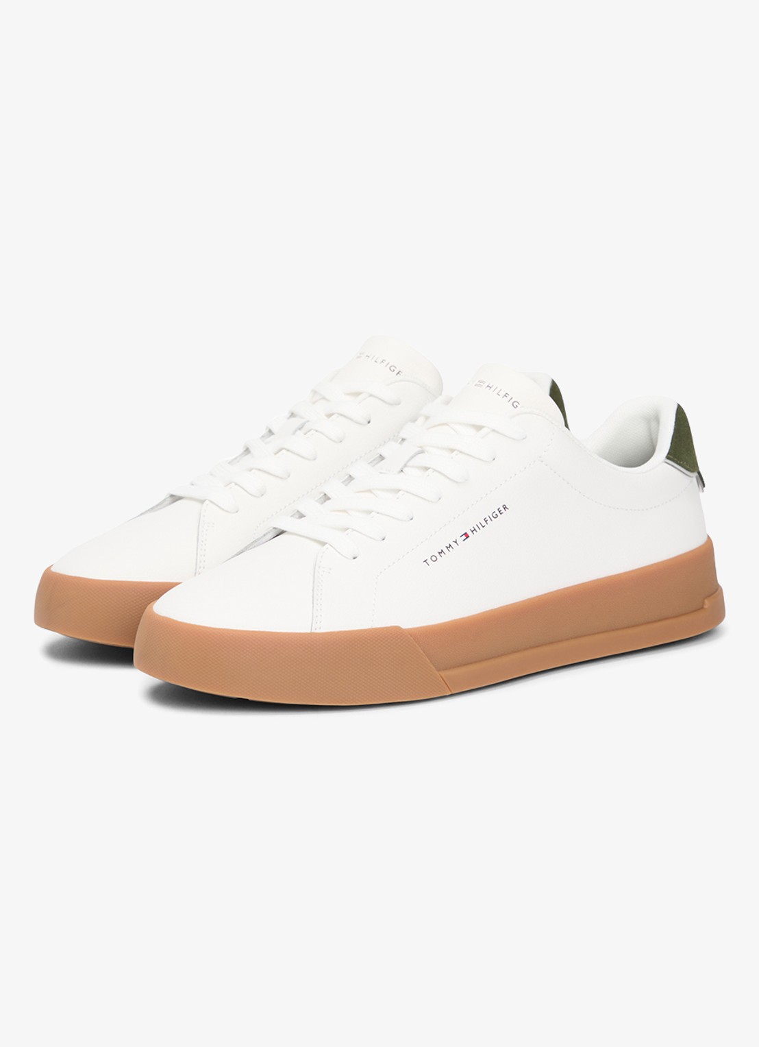 Tommy Hilfiger Sneakers van leer - detail 2 ecru-arctic spruce