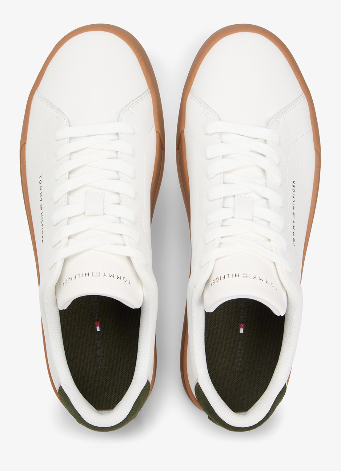 Tommy Hilfiger Sneakers van leer - detail 3 ecru-arctic spruce