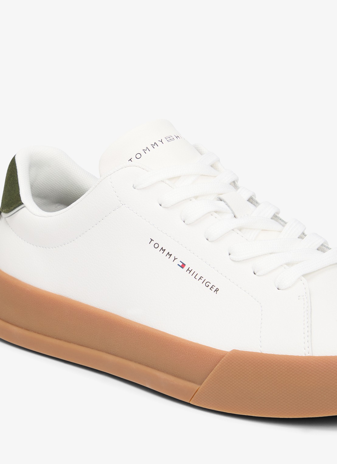 Tommy Hilfiger Sneakers van leer - detail 5 ecru-arctic spruce