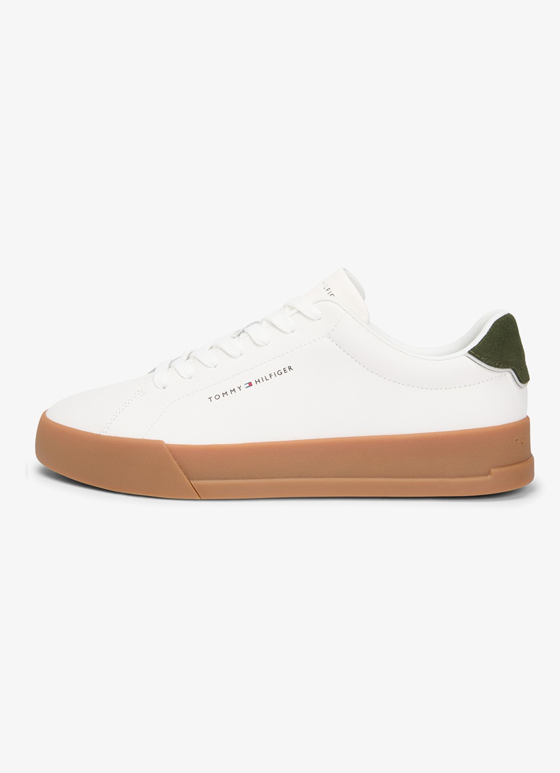 Tommy Hilfiger Sneakers van leer - voorkant 6 ecru-arctic spruce
