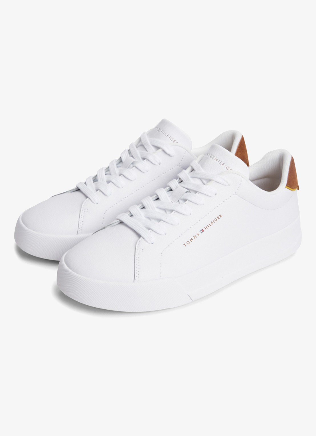 Tommy Hilfiger Sneakers van leer - detail white/coconut groove-02r / wit