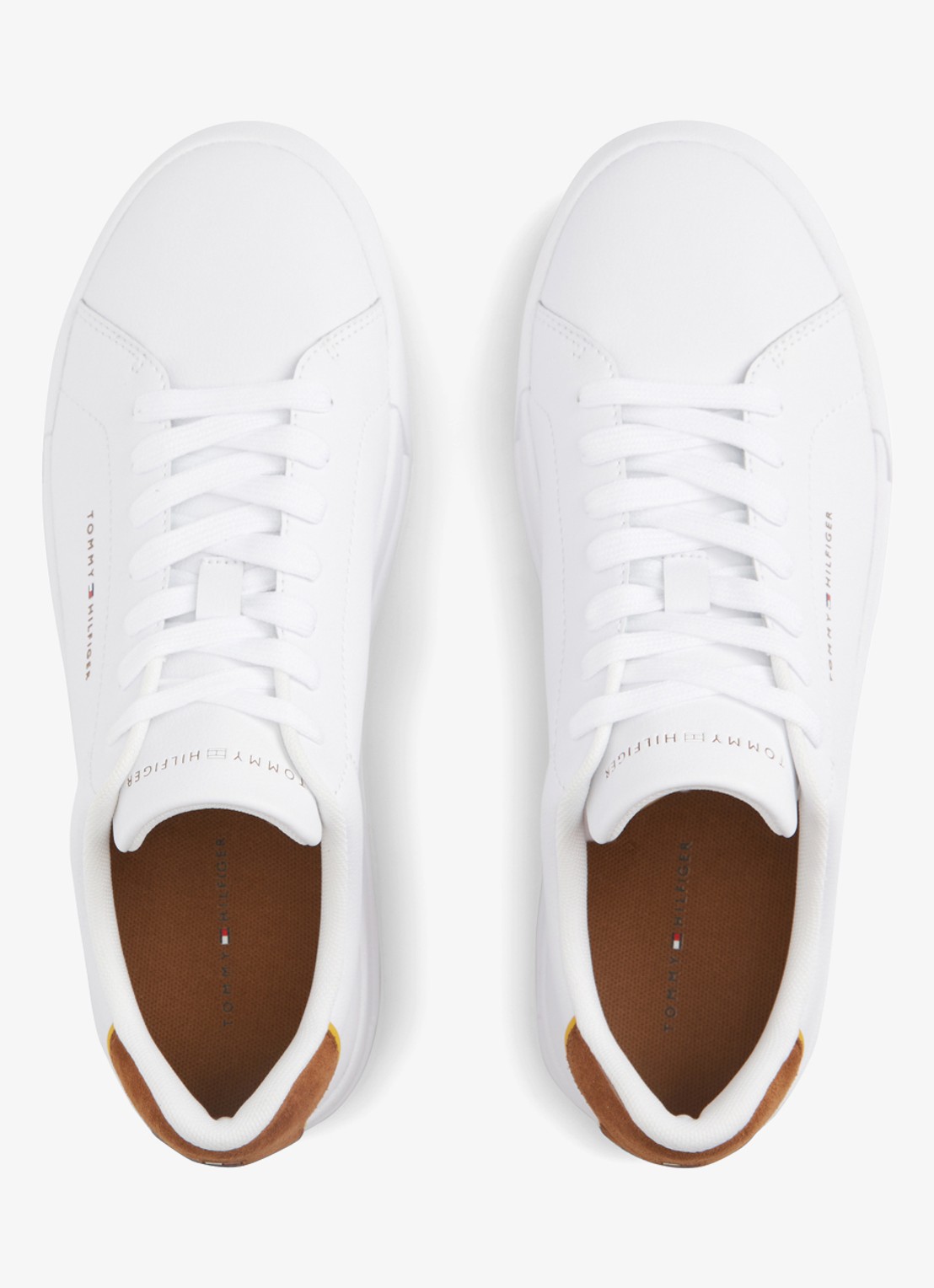 Tommy Hilfiger Sneakers van leer - detail 3 white/coconut groove-02r / wit