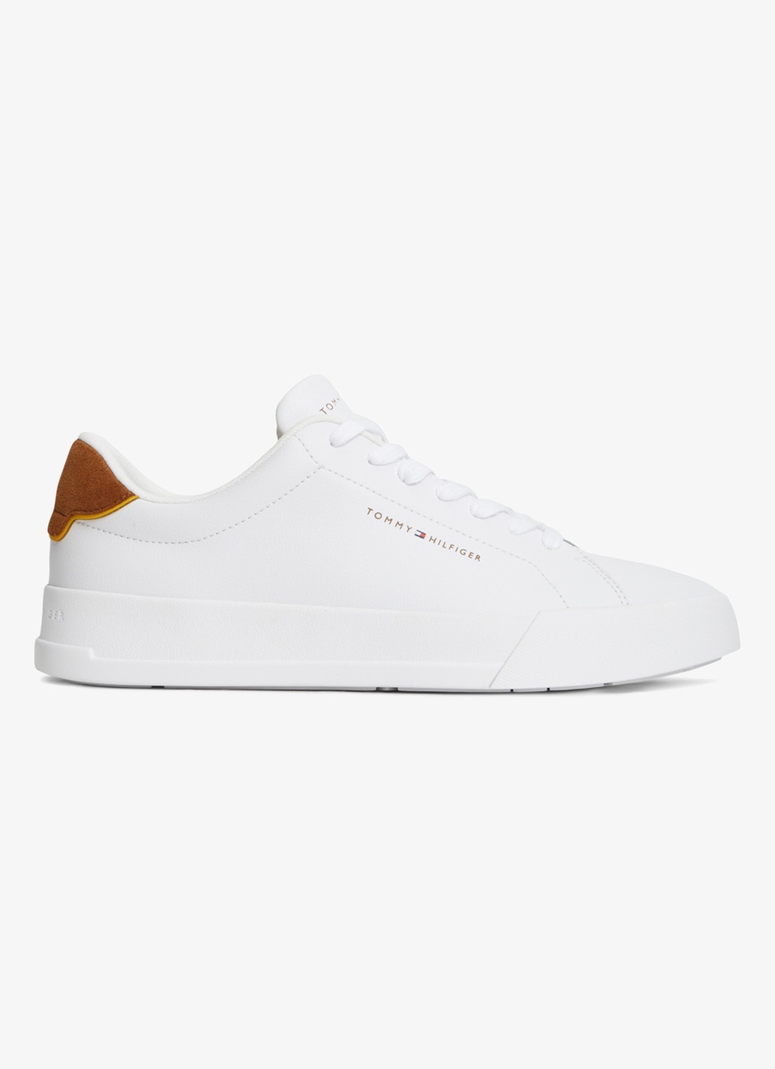 Tommy Hilfiger Sneakers van leer - detail 4 white/coconut groove-02r / wit