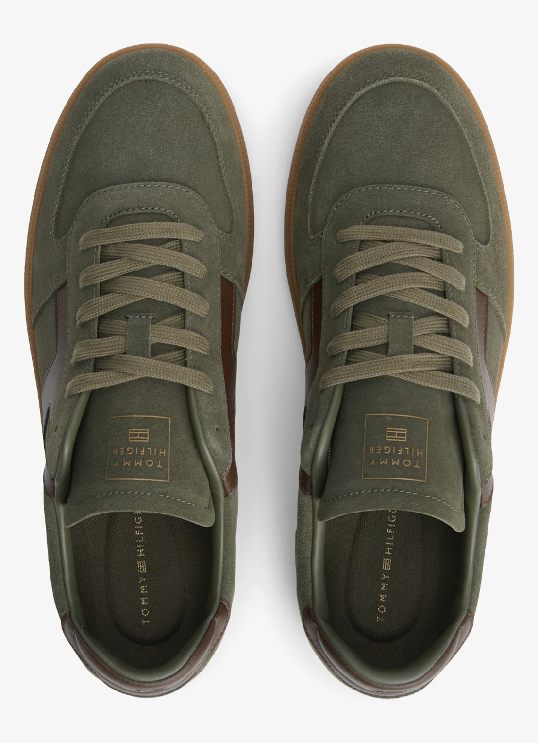 Tommy Hilfiger Sneakers van suède - detail 6 olijfgroen