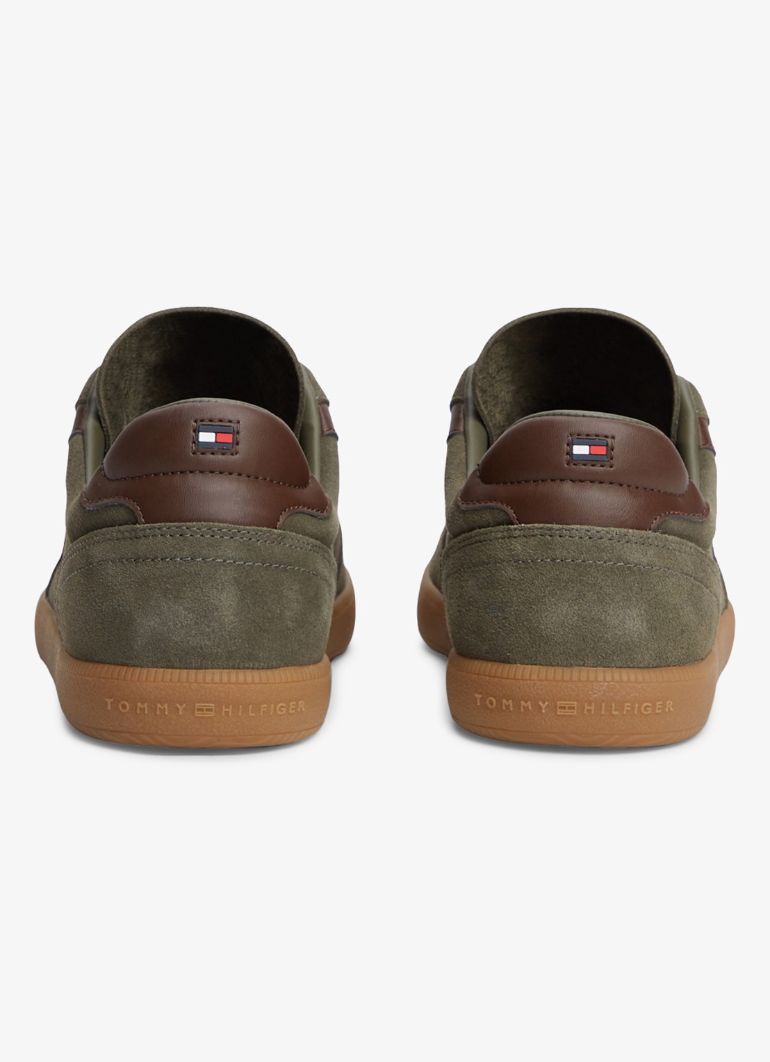Tommy Hilfiger Sneakers van suède - detail 7 olijfgroen