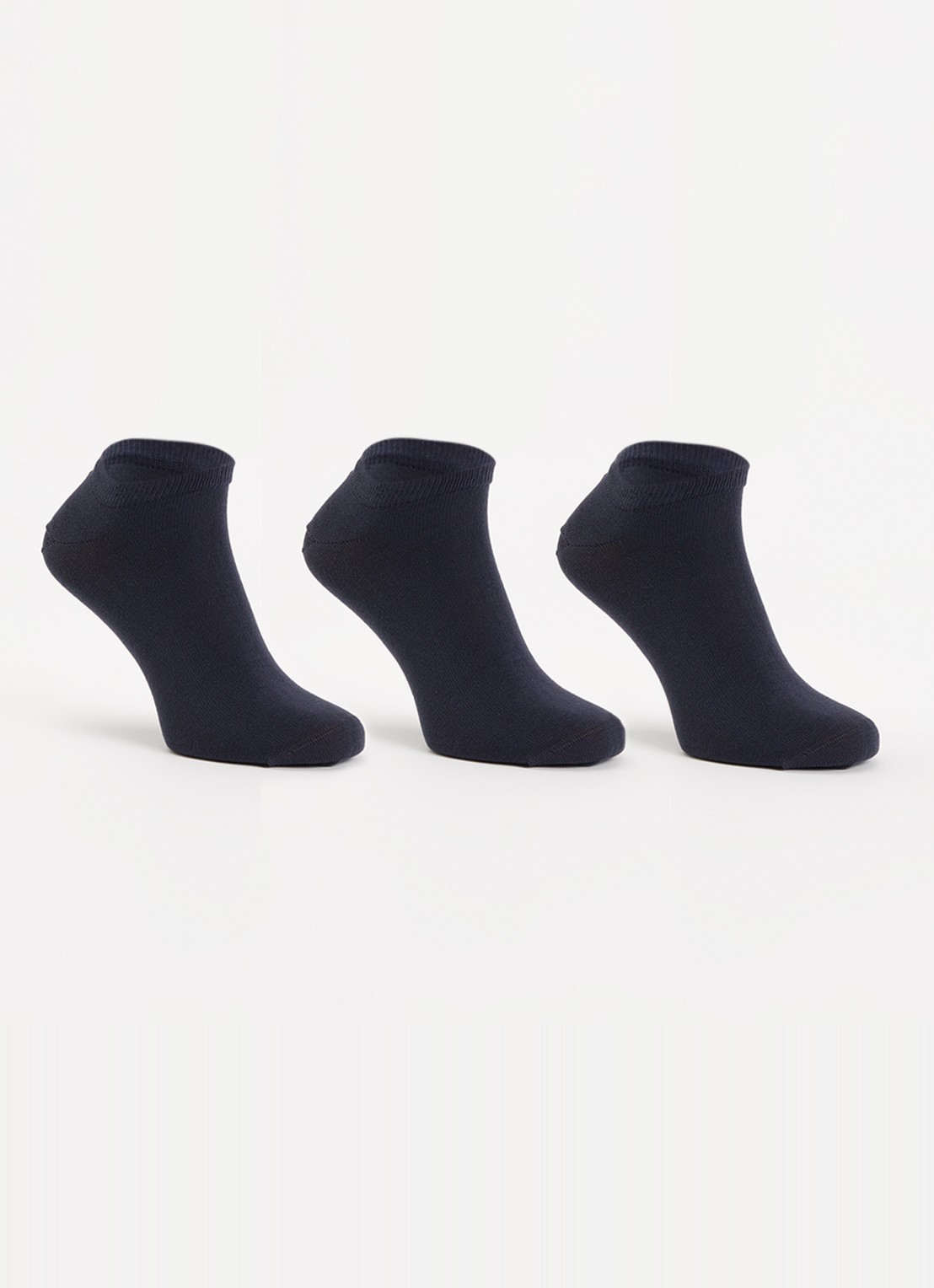 Tommy Hilfiger Sneakersokken in katoenblend met logo in 3-pack - voorkant donkerblauw