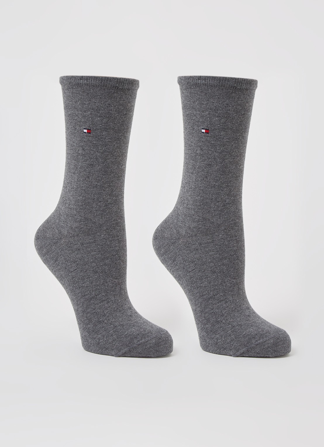 Tommy Hilfiger Sokken in 2-pack - voorkant middengrijs