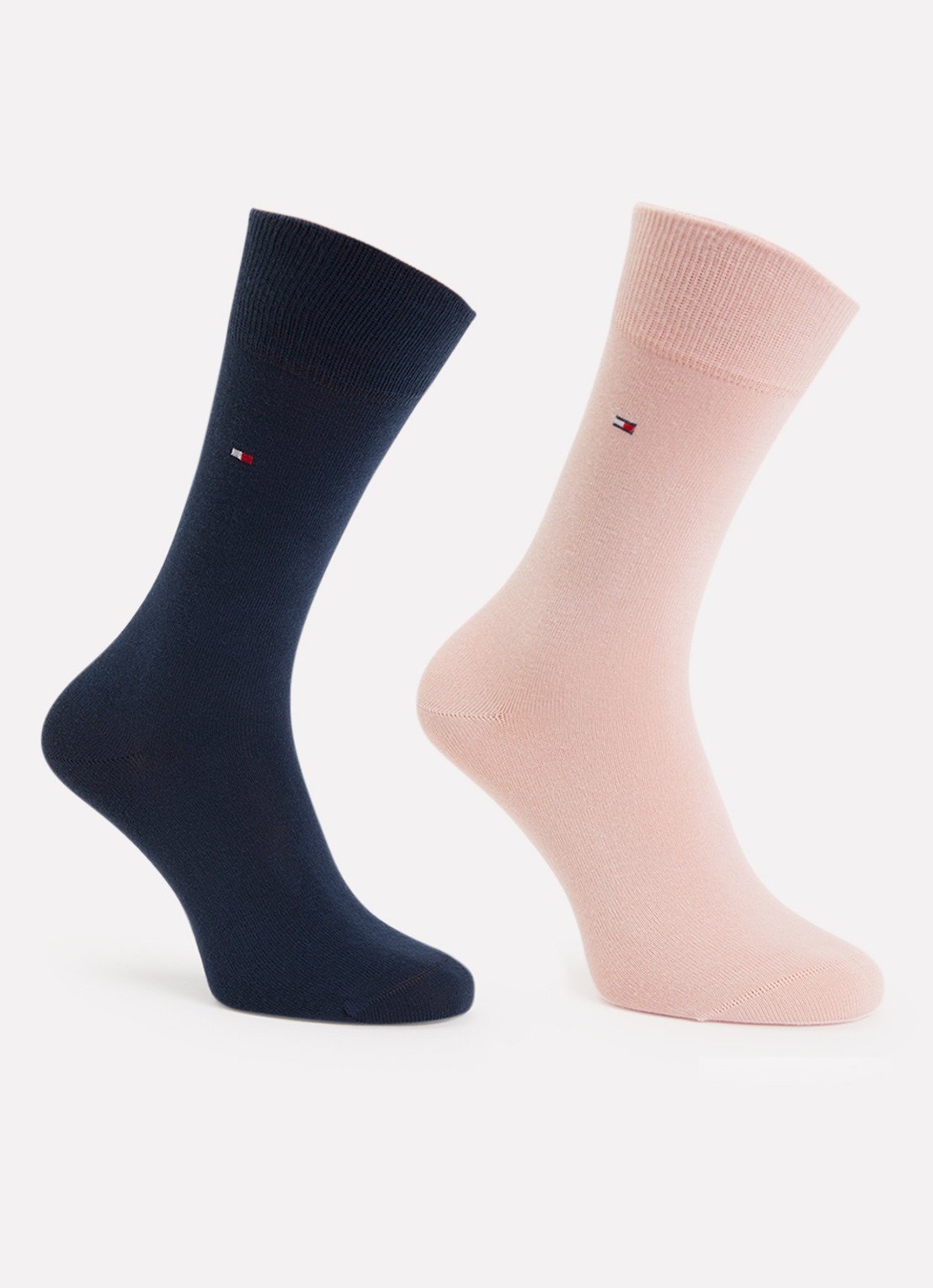 Tommy Hilfiger Sokken in katoenblend met logo in 2-pack - voorkant zalmroze