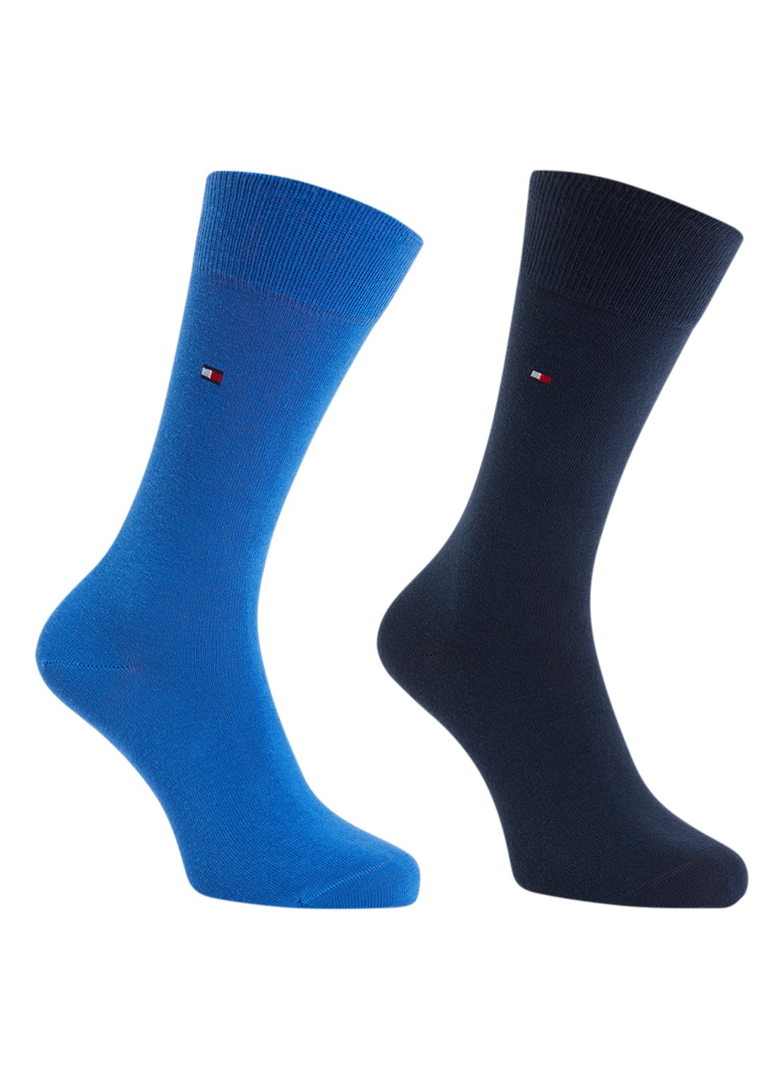 Tommy Hilfiger Sokken in katoenblend met logo in 2-pack - voorkant 2 kobaltblauw